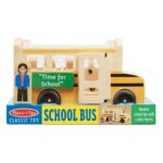 Melissa & Doug School Bus Wooden Play Set with 7 Play FiguresSchool Bus Toys for Kids, Classic Toddler Toys for Kids