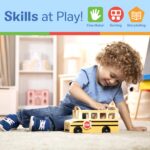 Melissa & Doug School Bus Wooden Play Set with 7 Play FiguresSchool Bus Toys for Kids, Classic Toddler Toys for Kids
