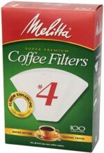 Melitta #4 Cone Coffee Filters, White, 100 Count