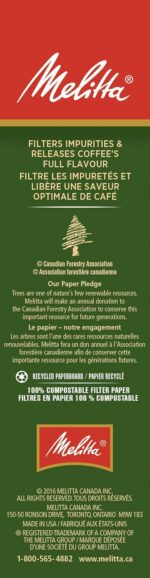 Melitta 625000 Bamboo Super Premium Coffee Filters, Green