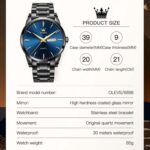 Men's Casual Stainless Steel Watch, Big Face Round Analog Quartz Watch with Day and Date, Classic Waterproof Simple Dial Dress Watch for Men, Gold Silver Black Band