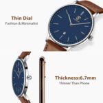 Mens Watches, Minimalist Wrist Watches for Men with Date Classic Men's Watch Leather Strap Ultra Thin Fashion Couple Gifts Montre Homme