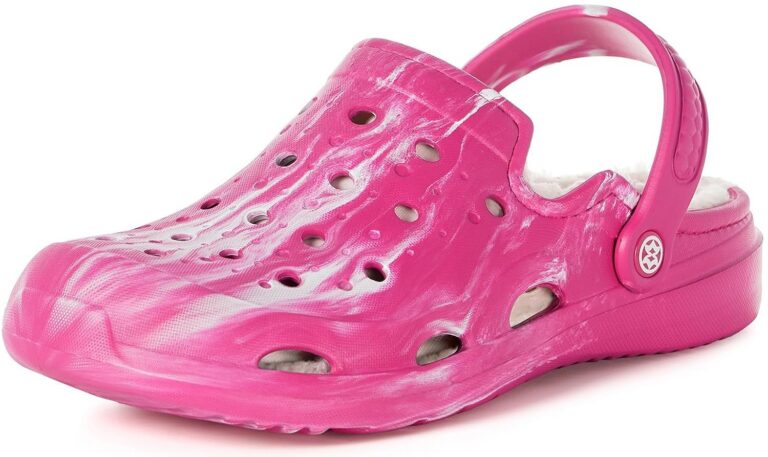 Mens Womens Lined Garden Clogs Unisex Fur Lining Gardening Slip on Sandals Winter House Home Fuzzy Slippers with Arch Support