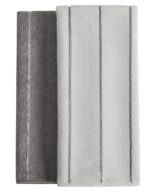 Microfiber Kitchen Towels - Super Absorbent, Soft and Solid Color Dish Towels, 8 Pack (Stripe Designed Grey and White Colors), 26 x 18 Inch (Grey)