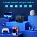 Mini Projector with WiFi and Bluetooth, 360° Adjustable Stand Projector and Electric Focus & Auto Keystone Correction HD 1080P Support, Portable Projector Compatible with TV...