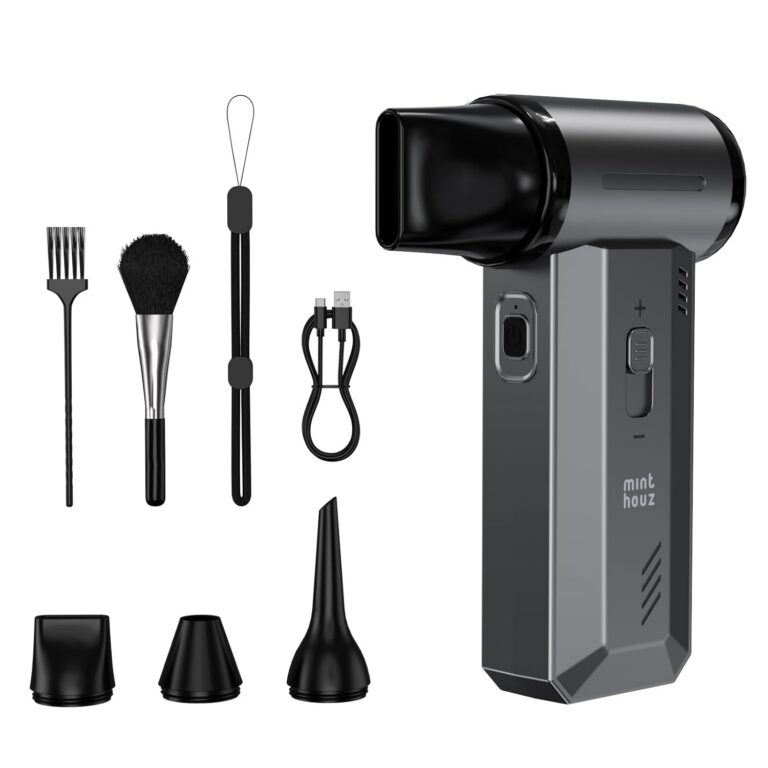 Minthouz Compressed Air Duster-180000RPM Electric Air Duster, Rechargeable Mini Air Blower for Computer, Keyboard, Outdoor, Car, and Home Cleaning, Reusable Replaces Compressed...