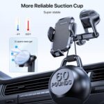 Miracase Car Phone Mount, [2025 Upgraded Strong Military Grade Suction Cup] Long Arm Phone Holder for Car Dashboard Windshield Vent, Hands Free Cell Phone Holder Compatible with...