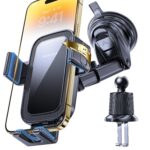 Miracase Car Phone Mount, [2025 Upgraded Strong Military Grade Suction Cup] Long Arm Phone Holder for Car Dashboard Windshield Vent, Hands Free Cell Phone Holder Compatible with...