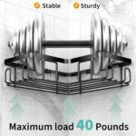 MOFOROCO 3-Pack Shower Caddy Corner Basket Shelf with Soap Holder, No Drilling Traceless Adhesive Shower Wall Shelves, Black Bathroom Shower Storage Organizer（ For 90-degree...