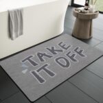 MontVoo Bath Mat Rug for Bathroom-Bathroom Mat Bathroom Rug Non Slip Absorbent Quick Dry Bathmat Shower Mats-Bathroom Floor Mats in Front of Bathtub Sink Washroom Mat Grey 40x60CM