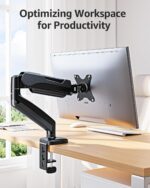 MOUNTUP Single Monitor Desk Mount Holds Screen up to 32 inch, Height Adjustable Monitor Arm, Computer Monitors Stand with Clamp/Grommet Base, VESA Mounts Fit 4.4-17.6lbs...