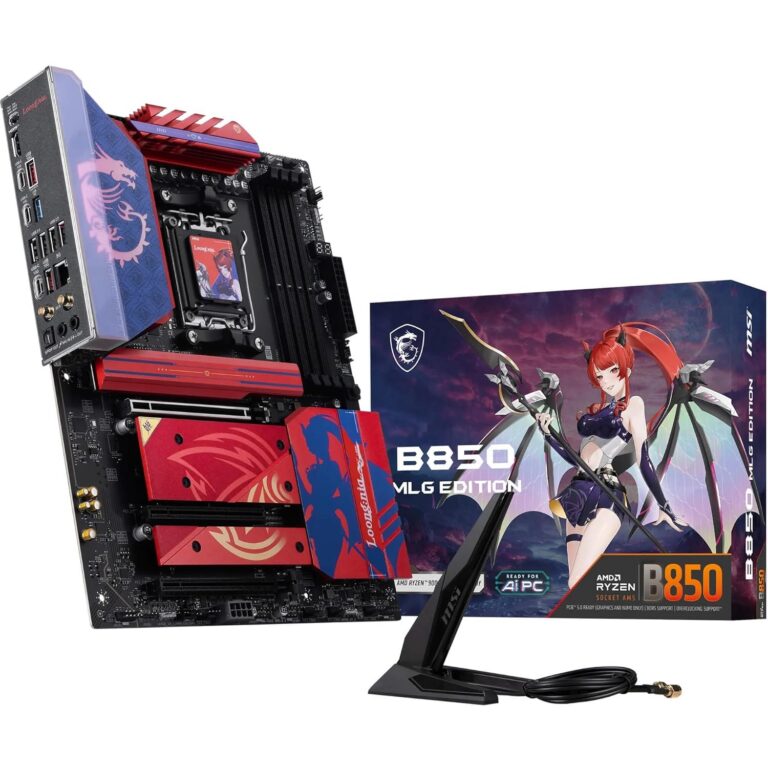 MSI B850 MLG Edition Motherboard, ATX - Supports AMD Ryzen 9000/8000/7000 Processors, AM5 - DDR5 Memory Boost 8400+ MT/s (OC), PCIe 5.0 x16 & 4.0 x16, M.2 Gen5, Wi-Fi 7, 5G LAN