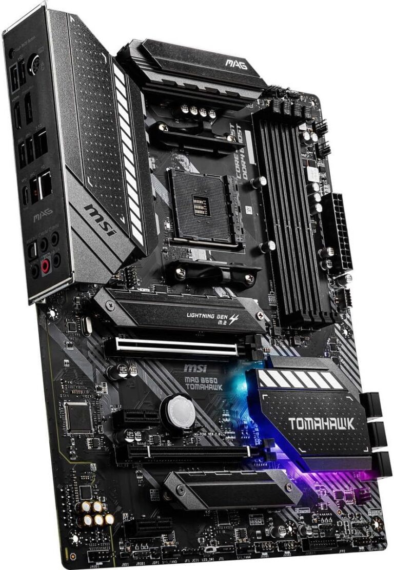 MSI MAG B550 Tomahawk Gaming Motherboard (AMD AM4, DDR4, PCIe 4.0, SATA 6Gb/s, M.2, USB 3.2 Gen 2, HDMI/DP, ATX)