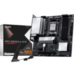 MSI PRO B850M-A WiFi Motherboard, mATX - Supports AMD Ryzen 9000/8000 / 7000 Processors, AM5 - DDR5 Memory Boost (8200+ MT/s OC), PCIe 5.0 x16 & 4.0 x4, M.2 Gen5, Wi-Fi 7, 5G LAN