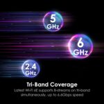 MSI Radix AXE6600 WiFi 6E Tri-Band Gaming RGB Router, AI QoS, 1.8GHz Quad-Core Processor, MU-MIMO, Tri Band Gigabit Wireless, 8-Stream, High Speed Long Range Gaming Router