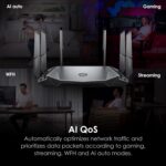 MSI Radix AXE6600 WiFi 6E Tri-Band Gaming RGB Router, AI QoS, 1.8GHz Quad-Core Processor, MU-MIMO, Tri Band Gigabit Wireless, 8-Stream, High Speed Long Range Gaming Router