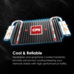 MSI Radix AXE6600 WiFi 6E Tri-Band Gaming RGB Router, AI QoS, 1.8GHz Quad-Core Processor, MU-MIMO, Tri Band Gigabit Wireless, 8-Stream, High Speed Long Range Gaming Router