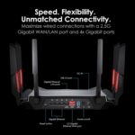 MSI Radix AXE6600 WiFi 6E Tri-Band Gaming RGB Router, AI QoS, 1.8GHz Quad-Core Processor, MU-MIMO, Tri Band Gigabit Wireless, 8-Stream, High Speed Long Range Gaming Router