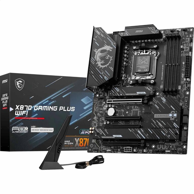 MSI X870 Gaming Plus WiFi Gaming Motherboard (Supports AMD Ryzen 9000/8000/7000 Series Processors, AM5, DDR5, PCIe 5.0, M.2, SATA, 5Gbps LAN, USB-C, Wi-Fi 7, Bluetooth 5.4,...