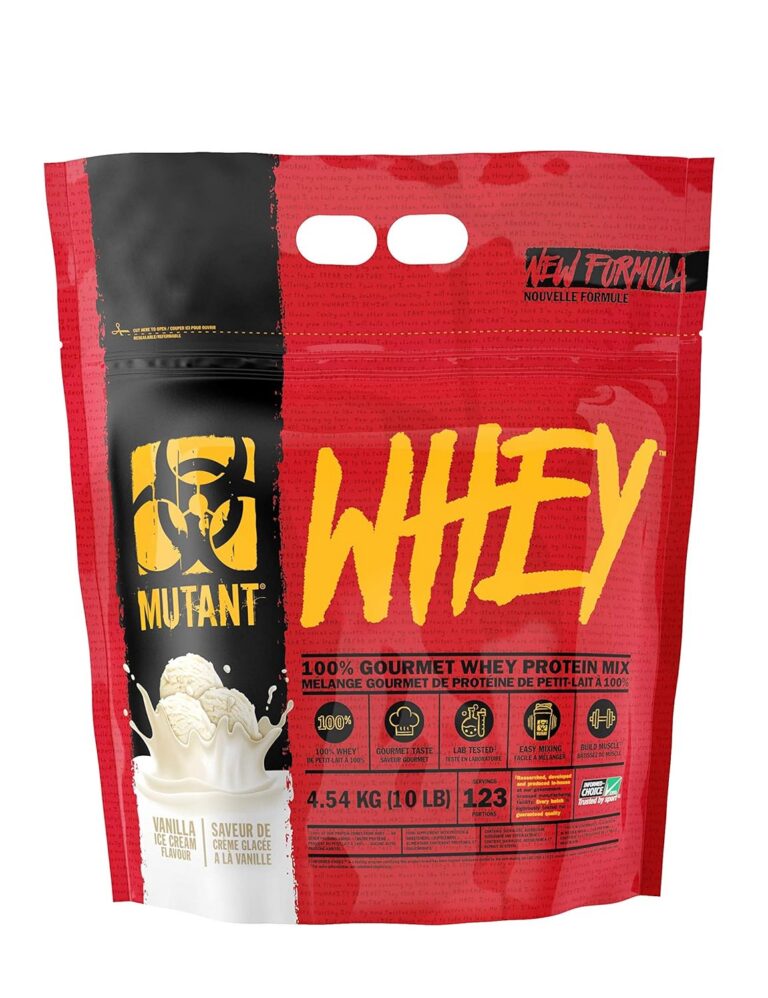 MUTANT WHEY | 100% Whey Protein Powder, 22g of Protein, Fast Absorbing, Easy Digesting, whey concentrate, isolate, and hydrolysate - Vanilla- 4.54KG
