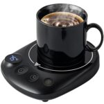MYMULIKE Mug Warmer, Coffee Mug Warmer for Desk with 4 Temperature Settings (55℃/65℃/75℃/85℃), Coffee Warmer with Auto Shut Off, 1-12 Hour Timer, Desk Accessories for Office/Home