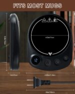 MYMULIKE Mug Warmer, Coffee Mug Warmer for Desk with 4 Temperature Settings (55℃/65℃/75℃/85℃), Coffee Warmer with Auto Shut Off, 1-12 Hour Timer, Desk Accessories for Office/Home