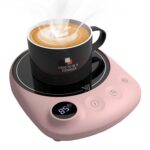 MYMULIKE Mug Warmer, Coffee Mug Warmer for Desk with 4 Temperature Settings (55℃/65℃/75℃/85℃), Coffee Warmer with Auto Shut Off, 1-12 Hour Timer, Desk Accessories for Office/Home