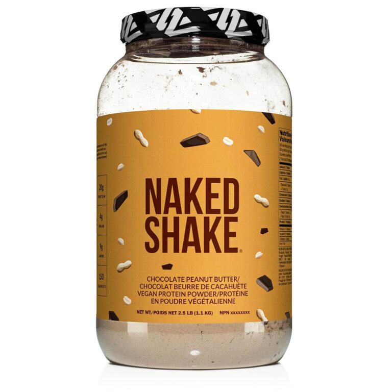 Naked Shake - Chocolate Peanut Butter Protein Powder - Vegan Protein Powder from US & Canadian Farms with MCT Oil, Gluten-Free, Soy-Free, No GMOs or Artificial Sweeteners - 30...