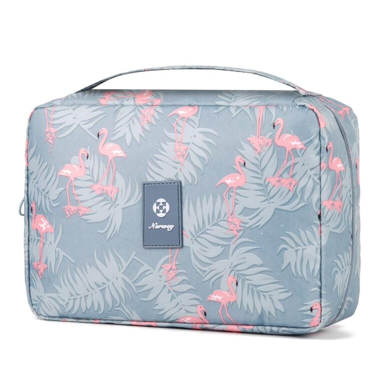 Narwey Hanging Toiletry Bag Women Travel Toiletries Bag Cosmetic Makeup Bag Water-Resistant Organizer for Girls (Flamingo)