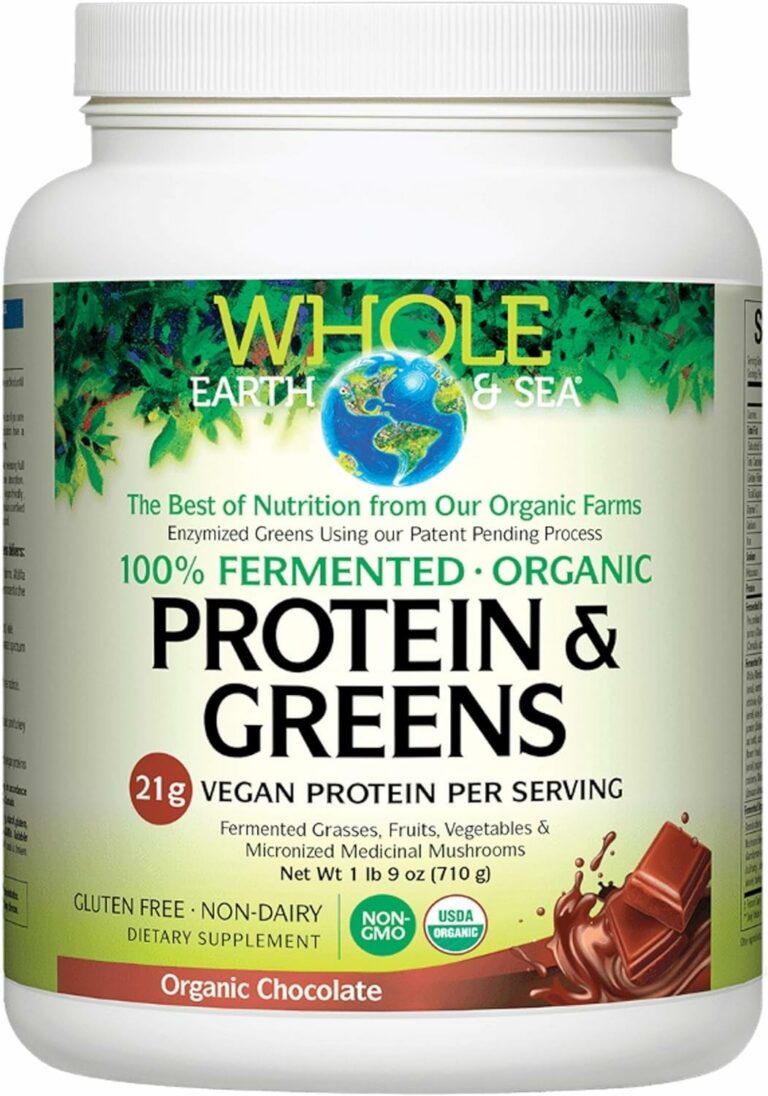Natural Factors Whole Earth & Sea Fermented Organic Protein & Greens Organic Chocolate, 710 g