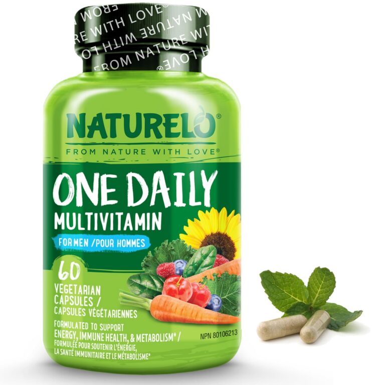 NATURELO Mens Multivitamins - One Daily Multivitamin for Men with Vitamins, Minerals & Organic Whole Foods, Boost Energy & Health, Non-GMO, 60 Vegetarian Capsules