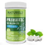 NATURELO Probiotics for Digestive Health - 50 Billion CFU, 11 Strains, Daily Use Supplement - Boosts Immune System, Delayed Release, No-Fridge, 60 Vegetarian Capsules