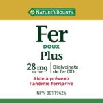 NATURE'S BOUNTY Gentle Iron, 28 mg, Helps Prevent Anemia, Supports Immune Health, Helps Red Blood Cell Formation & Function, Helps Wounds Heal, Antioxidant, Capsules, 81.9 g