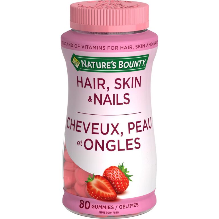 NATURE'S BOUNTY Hair, Skin & Nails, Helps Maintain Health of Hair, Skin & Nails, Helps Development of Bones, Teeth, Cartilage & Gums, Aids Wound Healing, Antioxidant, Strawberry...