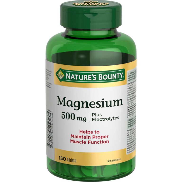 NATURE'S BOUNTY Magnesium Plus Electrolytes, 500 mg, Helps Maintain Muscle Function, Helps Tissue Formation & Development, Helps Maintain Bones & Teeth, Helps Body Metabolize...