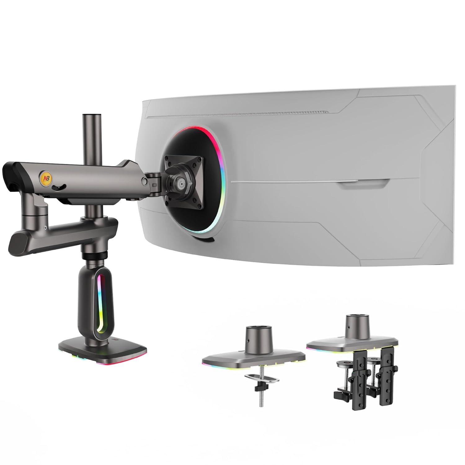 NB Extra Height Gaming Monitor Arm for 32 to 60 Inches Screen, Load up to 20 kg, VESA 75/100, RGB-Light, Heavy Duty, Multi Angle Adjustable, Premium Aluminum, Long Arm Extension... NB Extra Height Gaming Monitor Arm for 32 to 60 Inches Screen, Load up to 20 kg, VESA 75/100, RGB-Light, Heavy Duty, Multi Angle Adjustable, Premium Aluminum, Long Arm Extension...