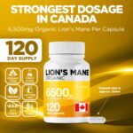 NEW! Cellugreen Organic Lions Mane Capsules, 6500mg (Highest Strength) Supports Cognitive & Immune Health, Lion's Mane Mushroom Energy Supplement, Natural Nootropics, Vegan,...