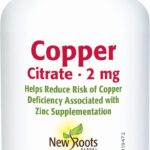 New Roots Herbal Copper Citrate 2mg Mineral Supplement, Helps Produce Connective Tissue, Red Blood Cells & Skin Integrity, 100 Veg Caps, 100 Day Supply