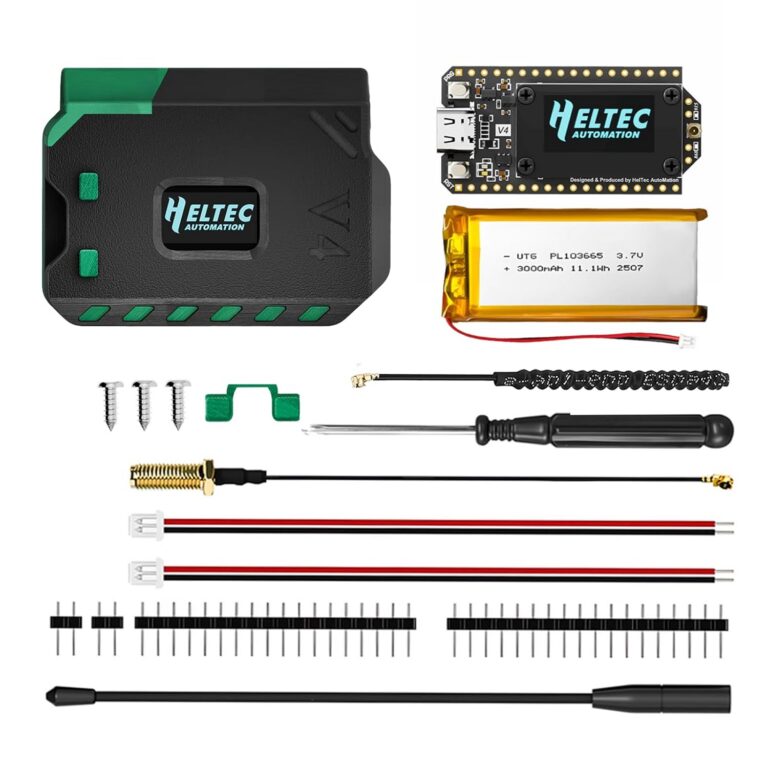 New WiFi LoRa 32 V4 ESP32 SX1262 Dev-Board Shell Set with 3000mAh Battery Soft Antenna and OLED Display for Meshtastic IoT Arduino (WiFi LoRa 32 V4 Shell Set)