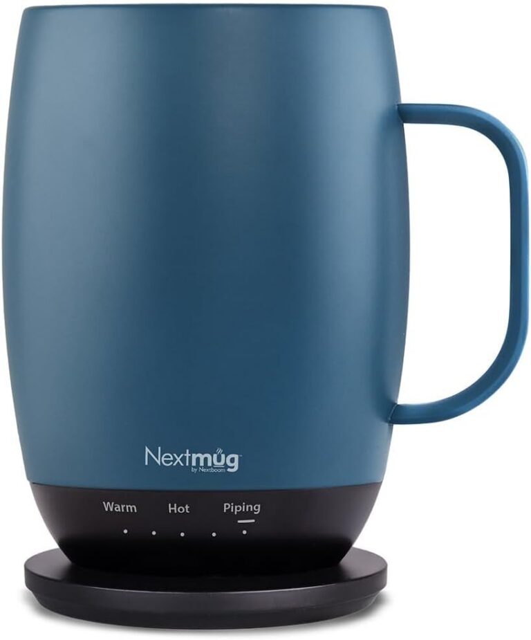 Nextmug Plus (Slate Blue - 530 mL) Temperature-Controlled, Self-Heating Mug – No App, Long-Lasting Battery for Work & Study, Great Gift for Coffee Lovers