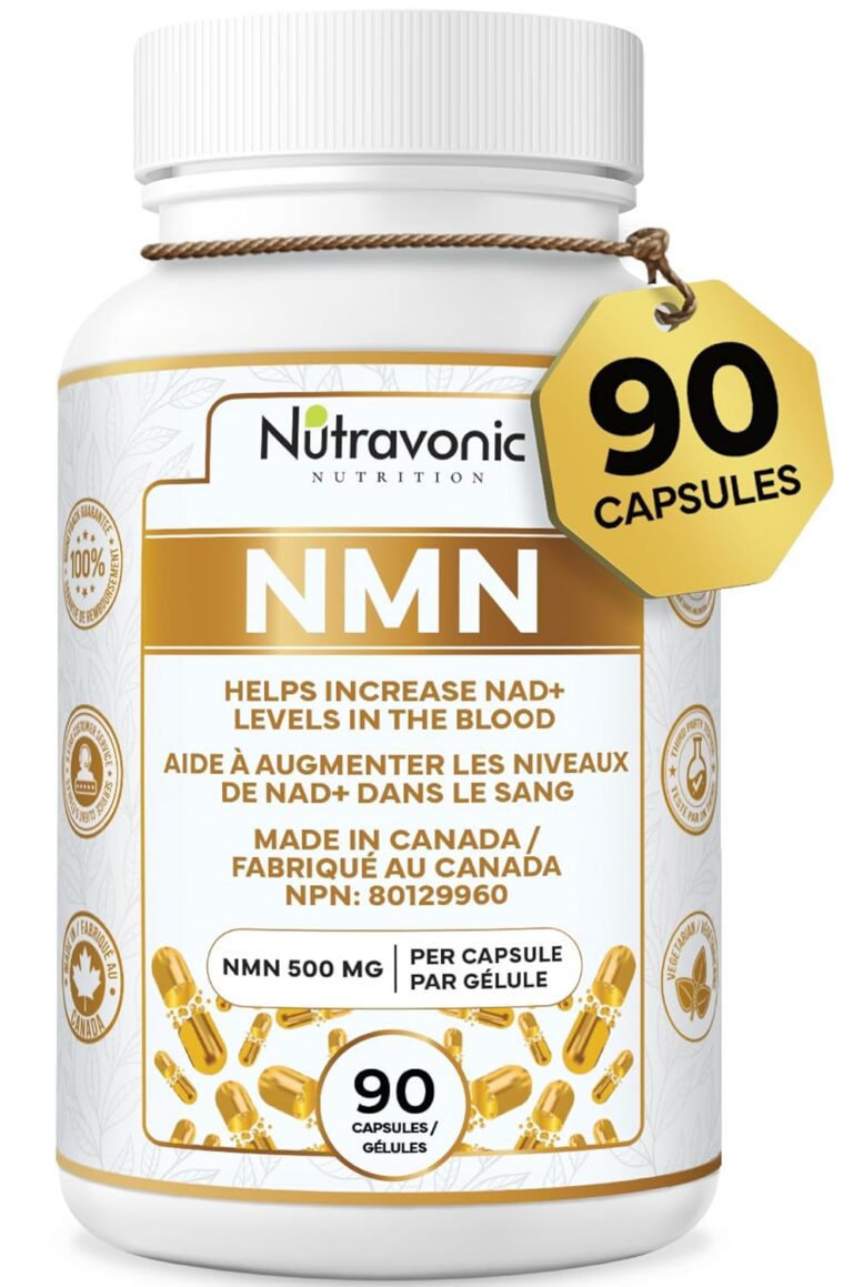 NMN Ultra High Purity 500 mg per Capsule, 3 Month Supply - NAD+ Booster Industry Highest, 99% NMN Nicotinamide Mononucleotide Supplement. Made in Canada. Boosts Cellular Energy...