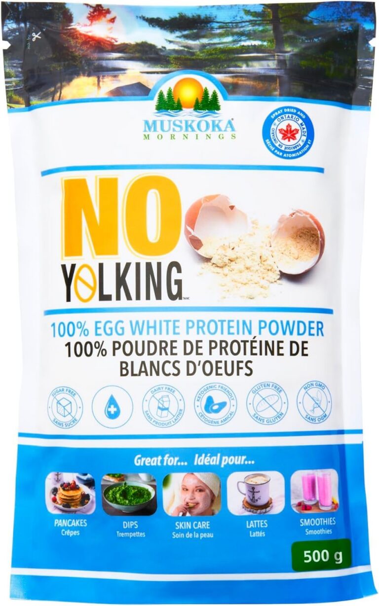 No Yolking Egg White Protein Powder by Muskoka Mornings (500g) | 25.5g of Protein per 30g Serving | Gluten, Dairy & Sugar Free, Low-Carb | Keto, Paleo & Diabetic-friendly,...