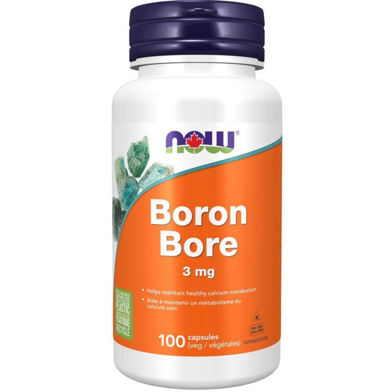 NOW Supplements, Boron 3 mg (Bororganic Glycine), Structural Support, 100 Veg Capsules