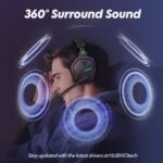 NUBWO G06 Dual Wireless Gaming Headset with Microphone for PS5, PS4, PC - 23ms Low Latency Audio - 100-Hour of Playtime - 50mm Drivers (Black-Green)