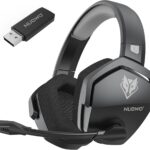 NUBWO G06 Dual Wireless Gaming Headset with Microphone for PS5, PS4, PC - 23ms Low Latency Audio - 100-Hour of Playtime - 50mm Drivers (Grey-Black)
