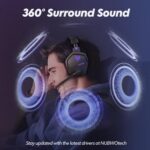 NUBWO G06 Wireless Gaming Headset with Microphone for PS5, PS4, PC, Mobile, Switch: 2.4GHz Wireless + Bluetooth - 100 Hr Battery - 50mm Drivers - Purple