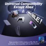 NUBWO G06 Wireless Gaming Headset with Microphone for PS5, PS4, PC, Mobile, Switch: 2.4GHz Wireless + Bluetooth - 100 Hr Battery - 50mm Drivers - Purple