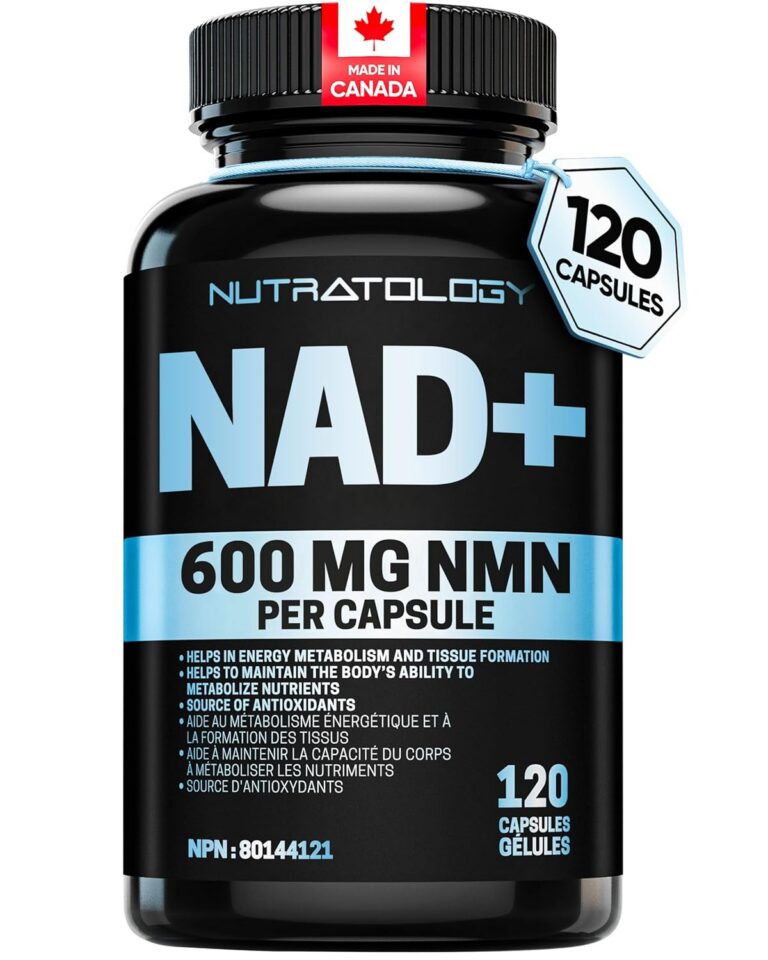 Nutratology NMN Supplement - 1200 mg Per Serving - NAD+ Booster - Made In Canada - Premium 99% Purity - Protects Cellular Health & Supports Healthy Aging - 120 Capsules