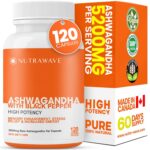 NutraWave 5200mg Ashwagandha Supplement per Serving – Natural Sleep Aid & Stress Relief for Women & Men, Mood & Energy Support with Black Pepper for Absorption - 120 Vegan...