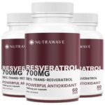 Nutrawave 700mg RESVERATROL Supplement Capsules (STRONGEST IN CANADA), 98% Pure Trans Resveratrol, Powerful Antioxidant and Anti-Inflammatory Properties. Gut Health, Improved...